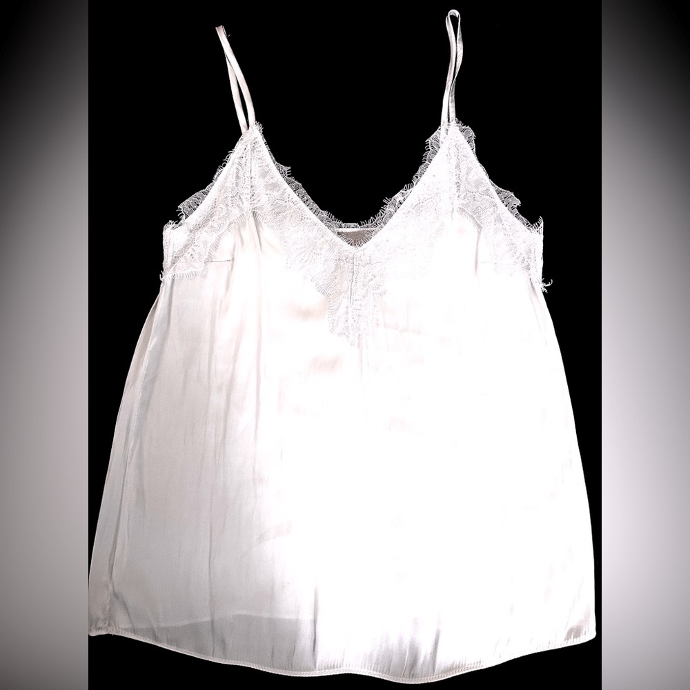 H&M Satin Camisole With Lace - White - Size 0